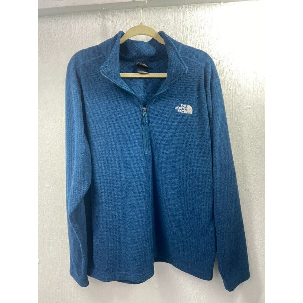 THE NORTH FACE MENS XLARGE BLUE 1/4 ZIP PULLOVER SWEATER